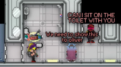there was a secborg sitting on the toilet